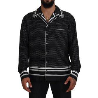 이스퀘어 4862512 Dolce  Gabbana Elegant Silk Polka Dot Pajama Mens Top