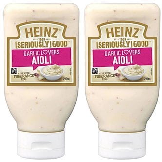  하인즈 갈릭 러버스 아이올리 마요네즈 Heinz Garlic Lovers Aioli Mayo 295ml 2개