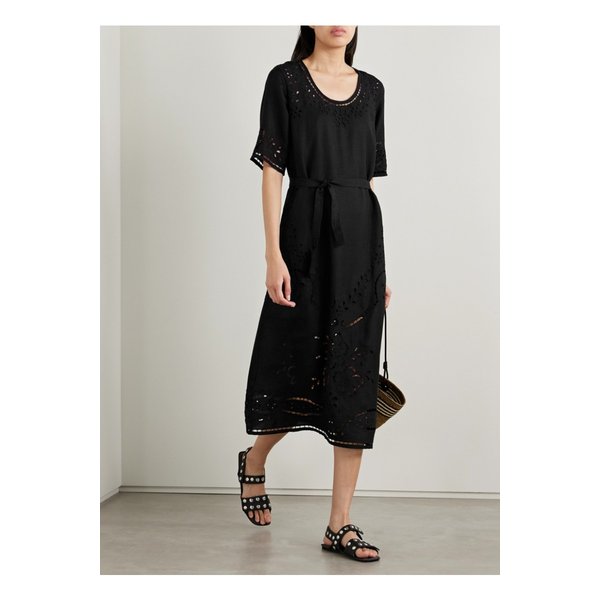 룰라 브로드리 앙글레즈 보일 미디 드레스 블랙 46376663162873799