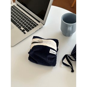 round pouch _ Corduroy navy