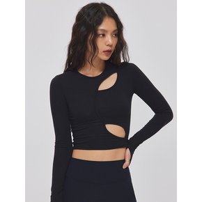 TWO WAY CUT OUT LONG SLEEVE TOP_T216TP115