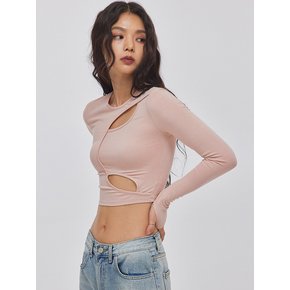 TWO WAY CUT OUT LONG SLEEVE TOP_T216TP115
