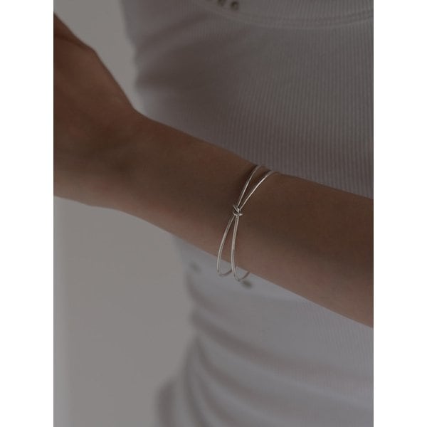 silver925 knot bangle bracelet (2color)