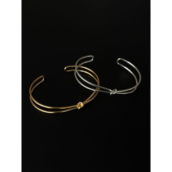 silver925 knot bangle bracelet (2color)