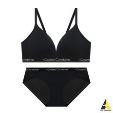 CODES COMBINE 코데즈 컴바인 INNERWEAR 컴포트 푸쉬 브라 팬티 세트_블랙