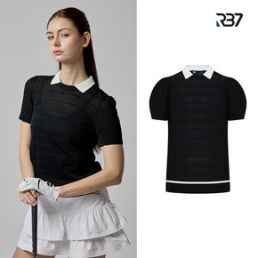 RB7 여성 라운드 니트 카라 반팔스웨터 R4MWKT877