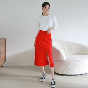 [최초가 99,000원][르포엠]레시타 사이드 버튼 데님 스커트