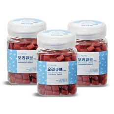 국내산 강아지 수제간식 오리큐브 180g 3개