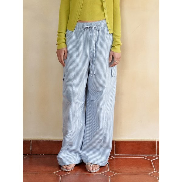 FLAP CARGO PANTS [BLUE(CHECK)] / 5COLOR