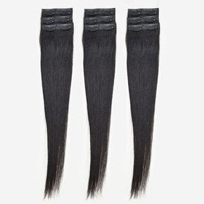 헤어피스 생모던머리 롱 부분 인모 가발 블랙 45cm 9개