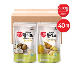 CJ이츠웰 플리또 과일주스 파우치 130ml 혼합 40개 (키위배 20+망고 20)