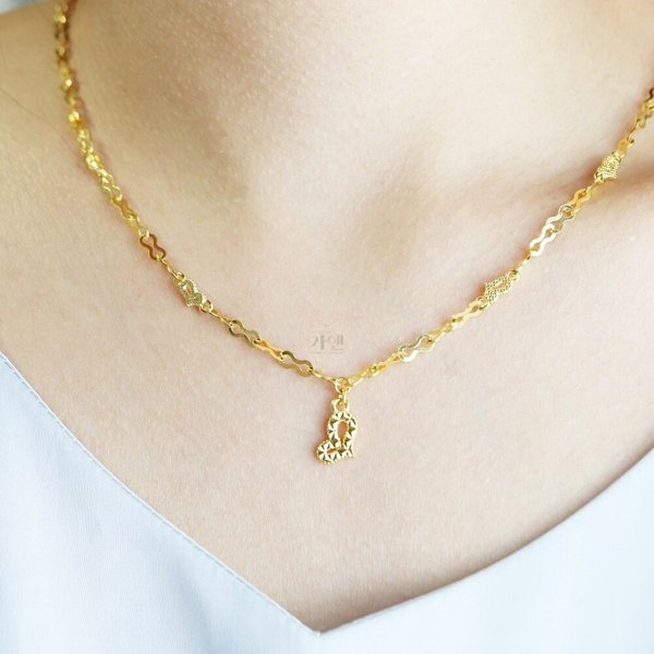 [가앤] 24k순금 하트펜던트 링크 체인 목걸이11.25g