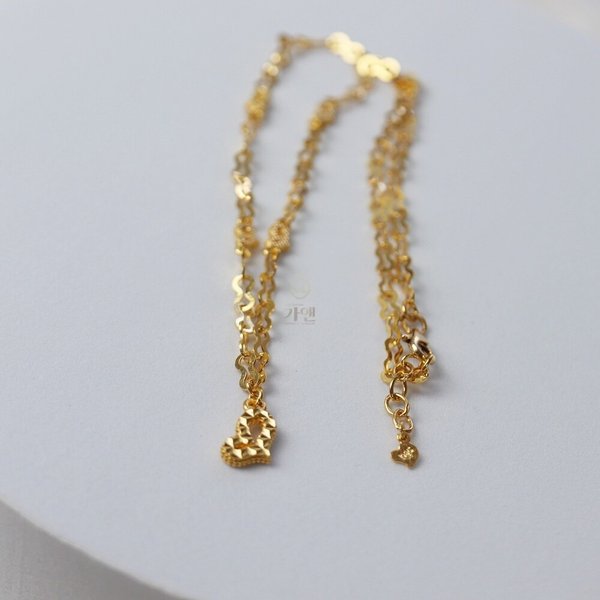 [가앤] 24k순금 하트펜던트 링크 체인 목걸이11.25g