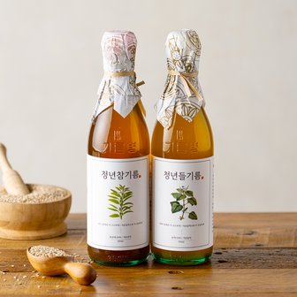 전라도청년 [저온압착] 통참깨 100% 참기름 180ml+180ml