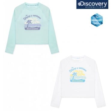 디스커버리키즈 25SS  여아 프레시벤트 크롭 그래픽 래쉬가드 DKSW63053