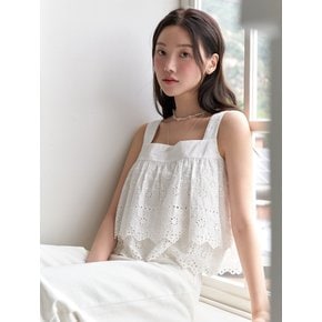 Trimming lace blouse (white)