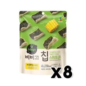 CJ 비비고칩 스위트콘 김부각스낵 40g x 8개