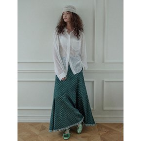 Hippie flower long skirt / Green