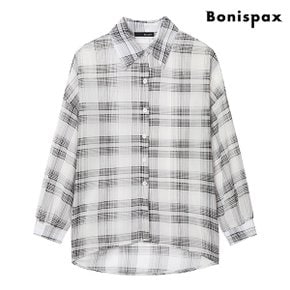 쉬폰 체크 블라우스 (XP1BA019L0)
