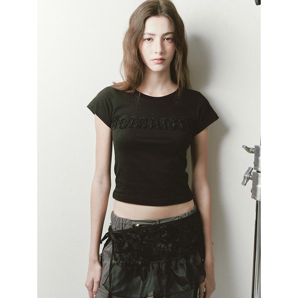 [리퍼브]FRILL MICRO LAYERED SKIRT (BLACK)
