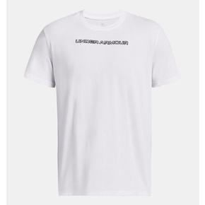 1382903-100 화이트 남성 UA 헤비웨이트 로고 오버핏 자수 반팔 면 티셔츠 SDJ