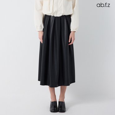 ab.f.z 백밴딩 플레어 페이크 레더 스커트 (AFZ1MS32A)