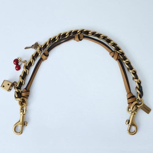 26 FW 코치 Swag Bag Charm 체인 레더 스트랩 팬던트 백 참 CEA17 B4 Maple Honey Brown