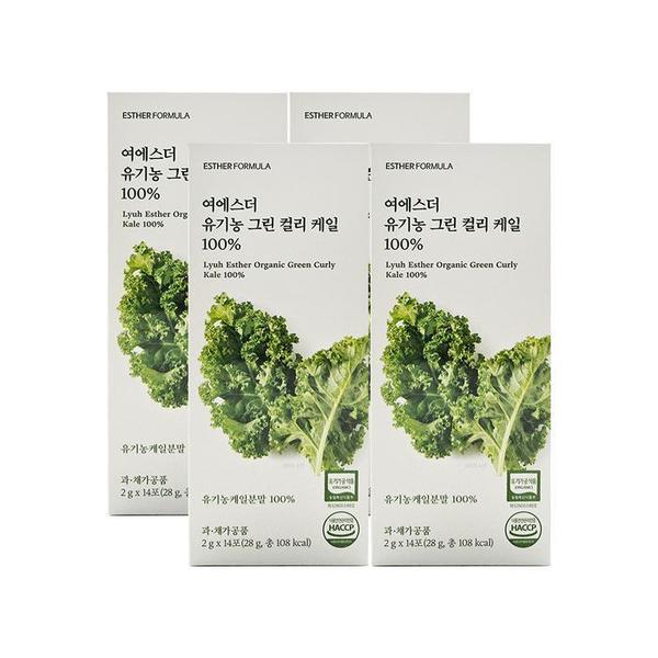 확대된 대표 에스더포뮬러 여에스더 유기농 그린 컬리 케일 100% 2g x 14포 x 4박스(1)