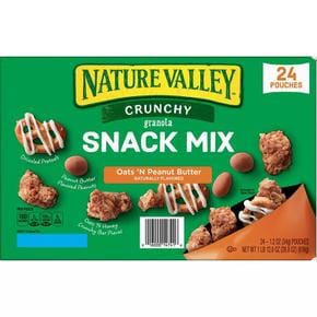 [해외직구] 네이처밸리 크런치 그래놀라 스낵 믹스 오트 N 피넛 버터 24입 Nature Valley Crunchy Granola Snack Mix Oats N Peanut Butter (24