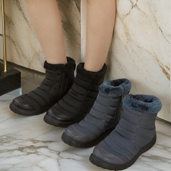 [옷자락] 여성 안감 4cm 패딩 퍼 캐주얼 앵클부츠