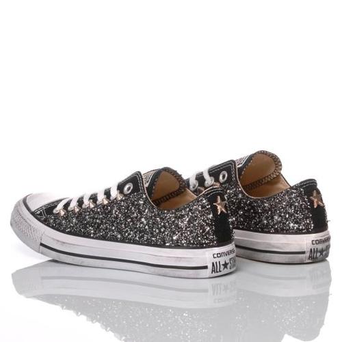 컨버스 스니커즈 128 CONVERSE GLITTER BLACK OX White