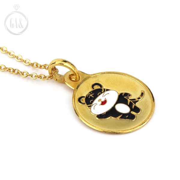 [가앤] 24k순금 호랑이 어린이 목걸이 메달 펜던트 3.75g