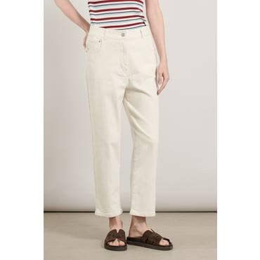 BCBG 올앤선드리 화이트 퍼니 베기핏 PT (A5M3P354)