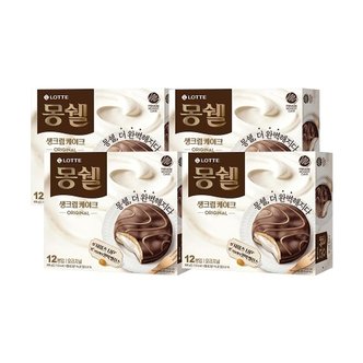  롯데 몽쉘 크림 408g (12봉입) x4곽