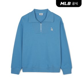 [코리아공식] 베이직 스몰로고 오버핏 반집업 맨투맨 LA (L.Blue)