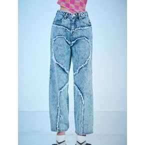 HEART ICE WASHING DENIM PANTS (BL)