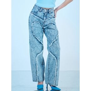 HEART ICE WASHING DENIM PANTS (BL)