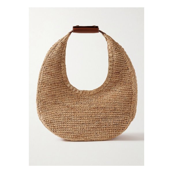 스타우드 문 라지 가죽 트리밍 라피아 토트 뉴트럴 1647597357747064