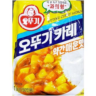 제이큐 간편한 식당 식자재 재료 오뚜기 중간맛 카레  1kg