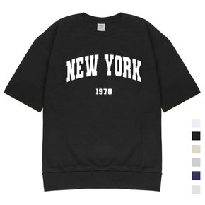 뉴욕1978 오버핏 반팔 맨투맨 남여공용 6컬러