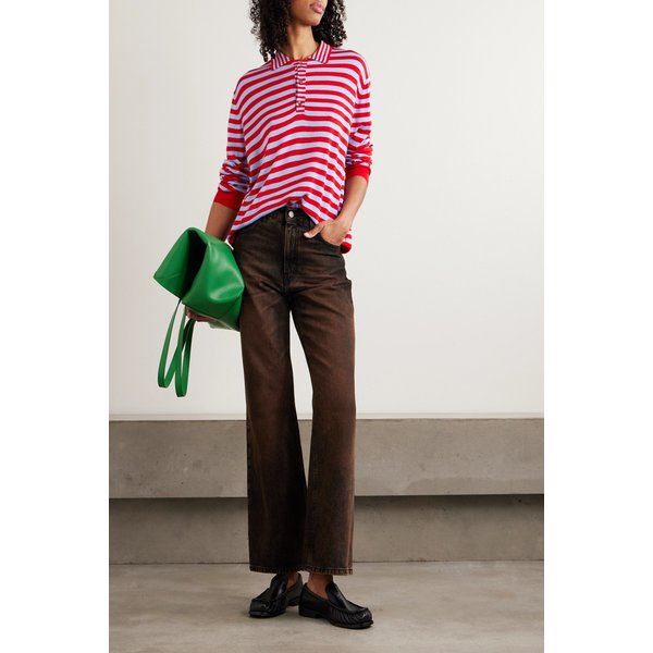 라 리뉴 벤 스트라이프 실크 울 캐시미어 블렌드 폴로 스웨터 46376663162975915