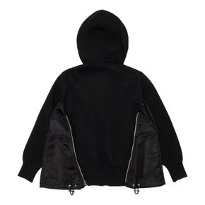 SACAI 프리 여성용 스폰지 스웨트 X Ma-1 집업 후디 블랙