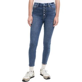 5324853 7 For All Mankind Aubrey Womens Super High Waist Medium Wash Skinny Jeans