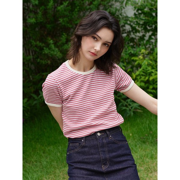 Letter Stripe Half T_Red ST