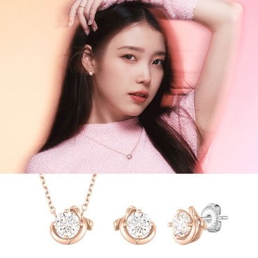 제이에스티나 [아이유 PICK] HERBOW 목걸이+귀걸이 세트 (SET-JJRBNQ4BF284SR420+JJRBEQ4BF284SR000)