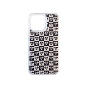 Checkerboard iPhone Case_Black & Ivory_투명 젤하드케이스