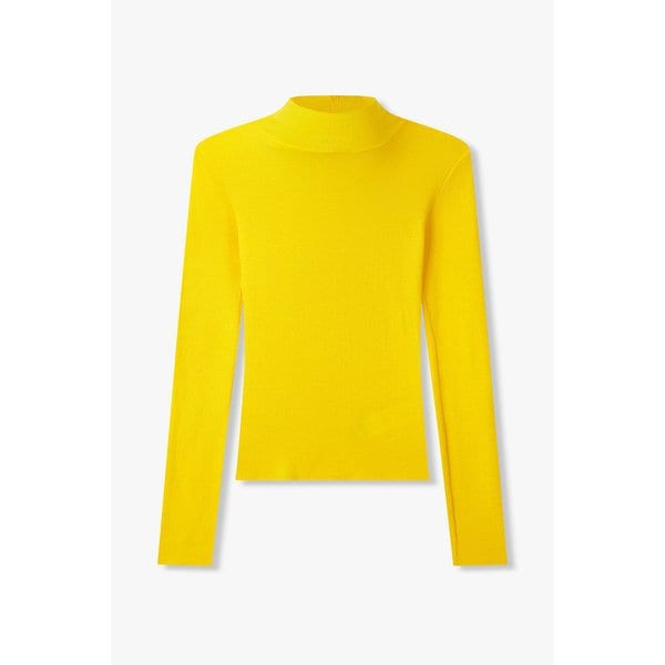 리브드 하이넥 롱 슬리브 탑 EN15110012000