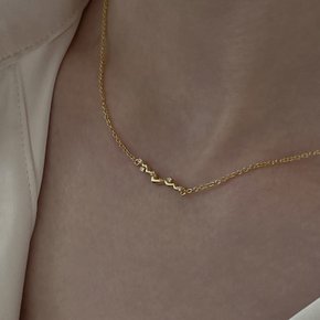 14K Waves Line Sapphire Necklace