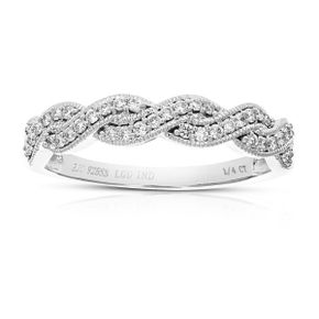 5389977 Vir Jewels 1/5 cttw Round Cut Lab Grown Diamond Prong Set Wedding Band .925 Sterli