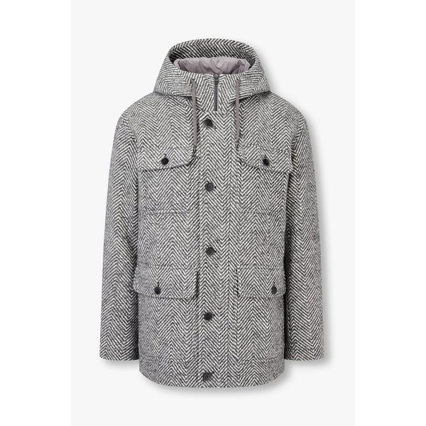 남성 쉐브론 패턴 스트링 후드 코트 4615312003000